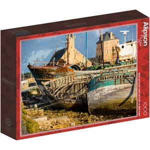 a2403674-puzzle-de-1000-pieces-alipson-puzzle-bateaux-port-bretagne-marron-33-5x23-2x4-6-cm