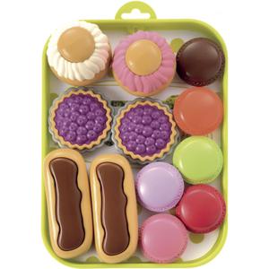 a1100558-dinette-plateau-patisserie-ecoiffier-vert-ulticolore-28-5x6x19-5-cm