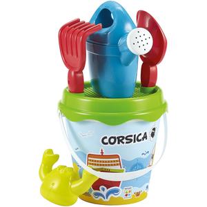 a2001149-seau-garni-ecoiffier-corse-bleu-vert-rouge-blanc-17-cm