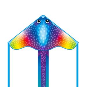 ecodeman-cerf-volant-enfant-ecoline-delta-raie-manta-multicolore-85-cm