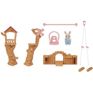 a2002291-figurine-la-tyrolienne-des-bebes-epoch-d-enfance-sylv-marron-rose-bleu-blanc-17x6-5x21-cm