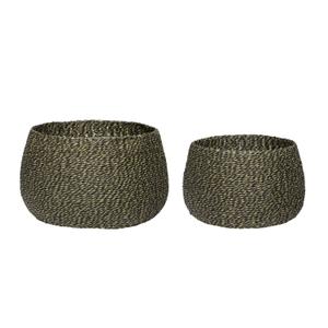 510903-panier-de-rangement-hubsch-interior-eyrie-x2-vert-noir-29x23-37x19-cm
