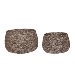 510904-panier-de-rangement-hubsch-interior-eyrie-x2-rouge-pale-noir-29x23-37x19-cm