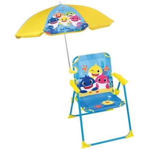 713463-chaise-pliante-avec-parasol-enfant-fun-house-baby-shark-bleu-jaune-53x39x39-cm