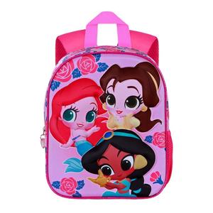 8445118087246-sac-a-dos-enfant-karactermania-disney-princess-flowers-3d-rose-bleu-11x26x31-cm