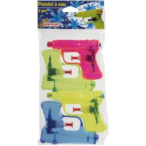 a1700888-jeux-de-plage-pistolet-a-eau-kim-play-x4-bleu-vert-rouge-28x2x13-cm