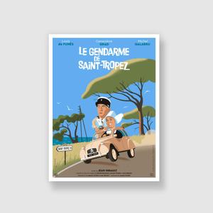 kb958plakbcgenda-m-poster-kubbick-le-gendarme-a-bleu-beige-30x40-cm