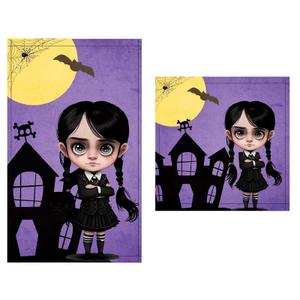 8435631345411-serviette-de-bain-en-coton-ociostock-gothic-girl-x2-noir-violet-30x50-cm-30x50-cm