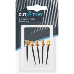 a2301839-embouts-flechettes-en-metal-out2play-x5-noir-dore-1x6-4x11-cm