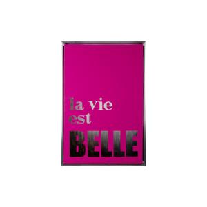 pt4181-decoration-murale-la-vie-est-belle-present-time-medium-dark-pink-silver-40x3-2-cm