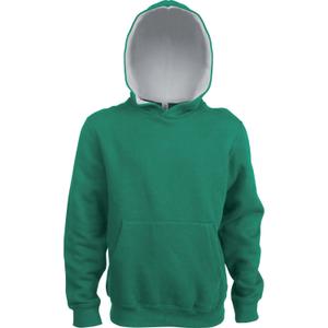 k453-lightkellygreen-white-sweatshirt-a-capuche-enfant-kariban-contrastee-vert-fonce-blanc
