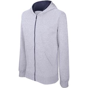 k486-oxfordgrey-navy-sweathirt-enfant-zippe-a-capuche-kariban-gris-chine