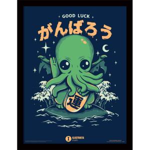 64ilu008-decoration-murale-pyramid-good-luck-cthulhu-bleu-vert-33x1-5x43-cm