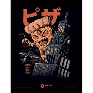 64ilu011-decoration-murale-pyramid-the-pizza-kong-noir-orange-33x1-5x43-cm