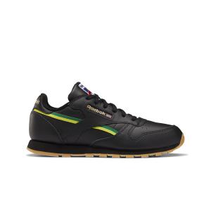 chaussures-junior-reebok-leather-noir-jaune-vert