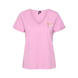 10305787-4442743-t-shirt-col-v-fille-vero-moda-heart-pastel-lavender-gold-snow-white