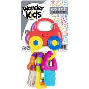 a1900002-hochet-3-cles-sons-et-lumieres-wonderkids-rouge-bleu-vert-jaune-orange-23x4x12-cm