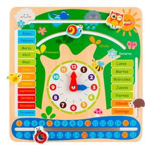 8412842438965-horloge-educative-calendrier-en-bois-woomax-vert-beige-30x30x3-cm