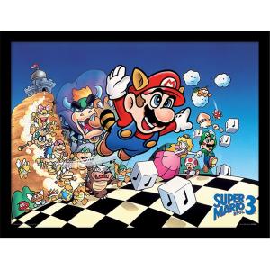 64nin003-cadre-toile-encadree-enfant-world-trade-and-technologies-super-mario-noir-blanc-rouge-vert-bleu-blanc-30x40-cm